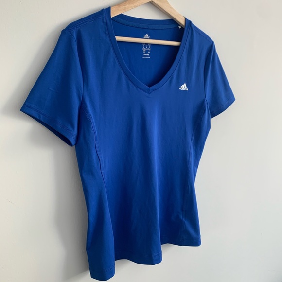 Adidas - Blue Short Sleeve Workout Top - Climalite - Picture 2 of 5